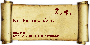 Kinder András névjegykártya