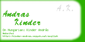 andras kinder business card